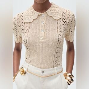 NWT MANGO knitted short sleeve sweater